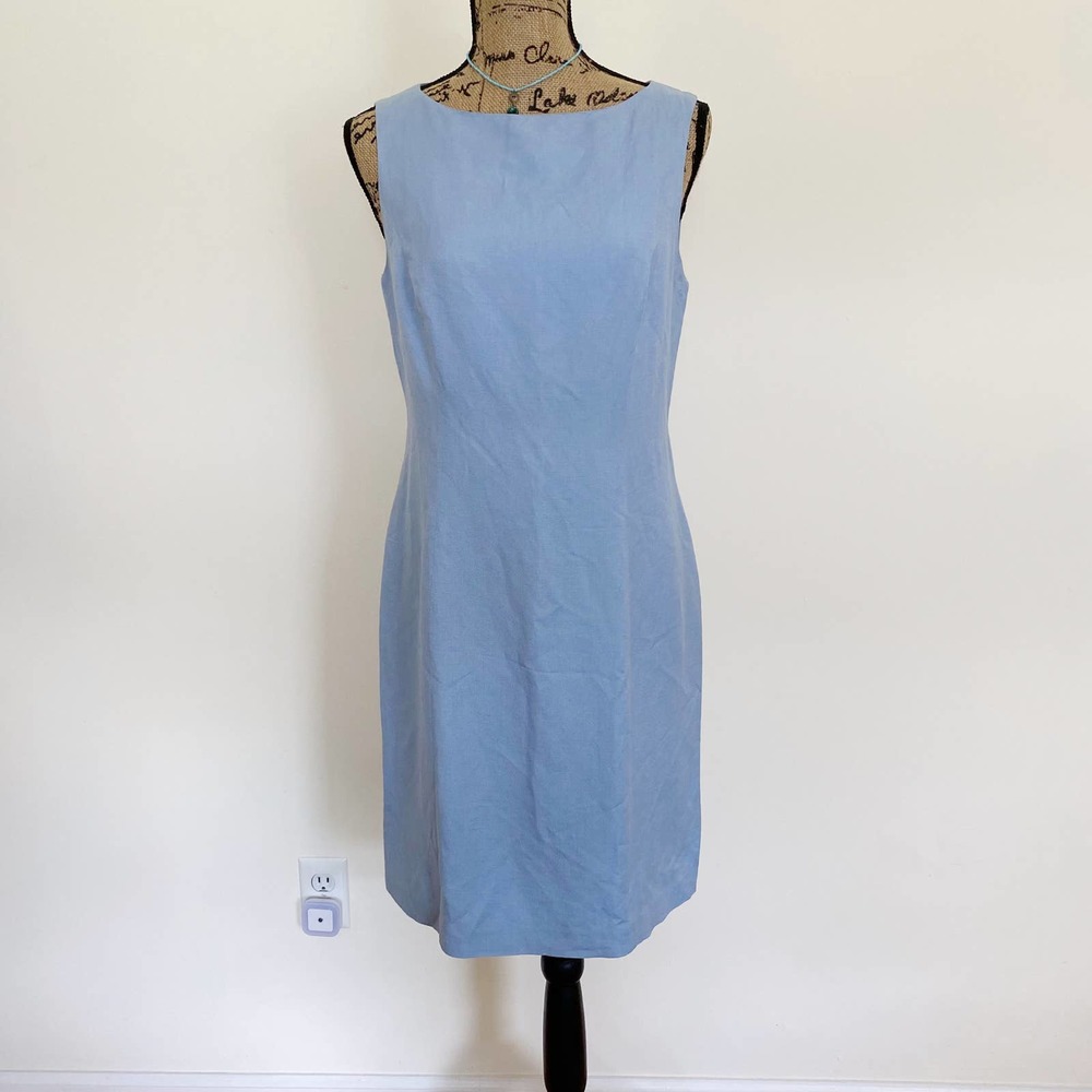Savannah Linen Lined A Line Sleeveless V Neck Dress